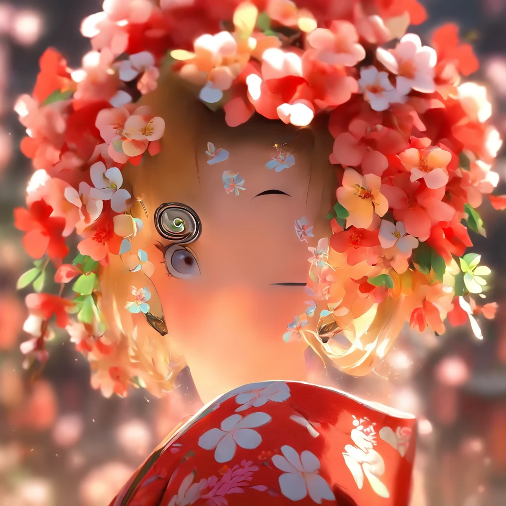 Arafed Frau in einem Kimono mit Blumen auf dem Kopf, beautiful digital artwork, beautiful digital illustration, lindo pintura digital, lindo pintura digital, Kunstwerk im Stil von Guweiz, photorealistic anime girl render, Glatte Anime-CG-Kunst, beautiful digital art, Great digital art with details, Atemberaubende digitale Illustration, Detaillierte digitale Anime-Kunst, Rendering vom April, beautiful anime portrait