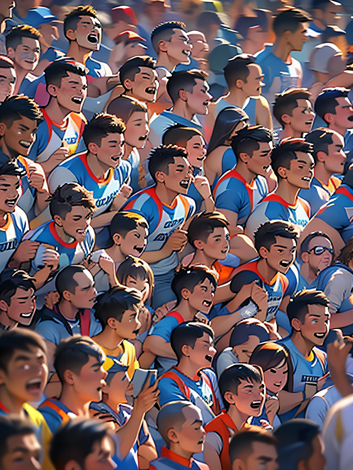 1 Asian boy，athlete，Asian Games athletes prepare to start, Social realism, Chiaroscuro, Motion blur,detailedbackground，hyper HD, Super detail, High details, Award-winning 4K resolution. The stadium was packed with cheering crowds,detailedbackground，32k ULTRAHD, Best quality, Masterpiece, Super detail, High details