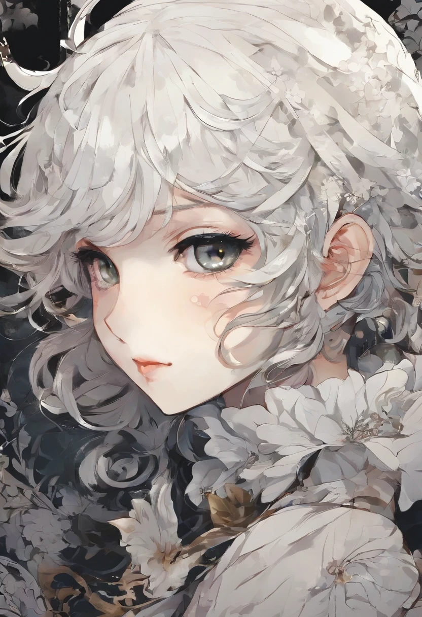 ((beautiful little child)), ((An aristocrat's dhampir in gothic style)), (tit), white short hair, desert, anime, sharp caps