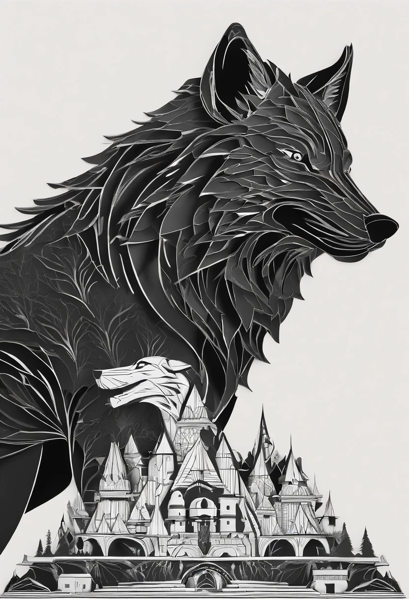 werewolf gigantic black humanoid wolf.
