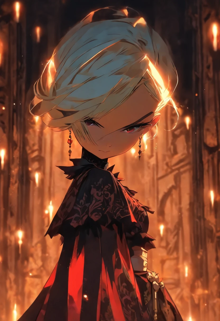 ((beautiful little girl child)), ((An aristocrat's dhampir in gothic style)), (tit), white short hair, desert, anime, sharp caps