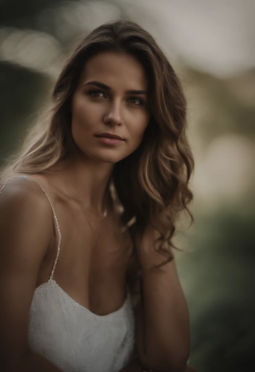 masutepiece, 28 yo, Large breasts, Raw photo, Professional Photography, Portrait, background grey, Soft light, Professional Lighting, Solo, Smile, close up, Face, bustshot, Cute, Girly, Goddess, Delicate girl, Neat and clean beauty, Upper body, Digital SLR, Looking away, Candid, Sophisticated, (Eyes and faces with detailed:1.0), Medium length hair swaying in the wind, Bangs, Film grain, Best Quality, 8K