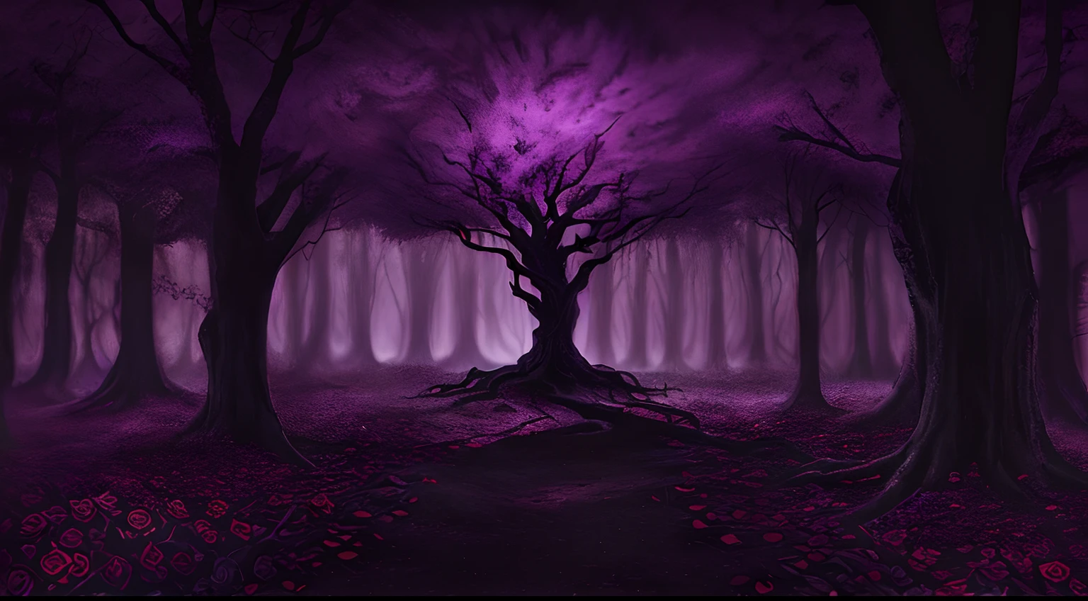 only background roots ,roses ,dark ,blood ,design ,metalic, masterpeice, dark, low light , purple, dark forest, beautiful