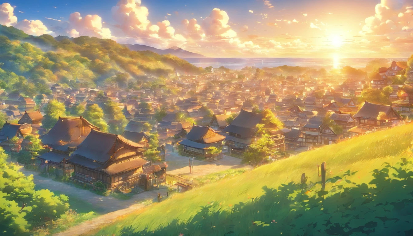 View of the village in the morning