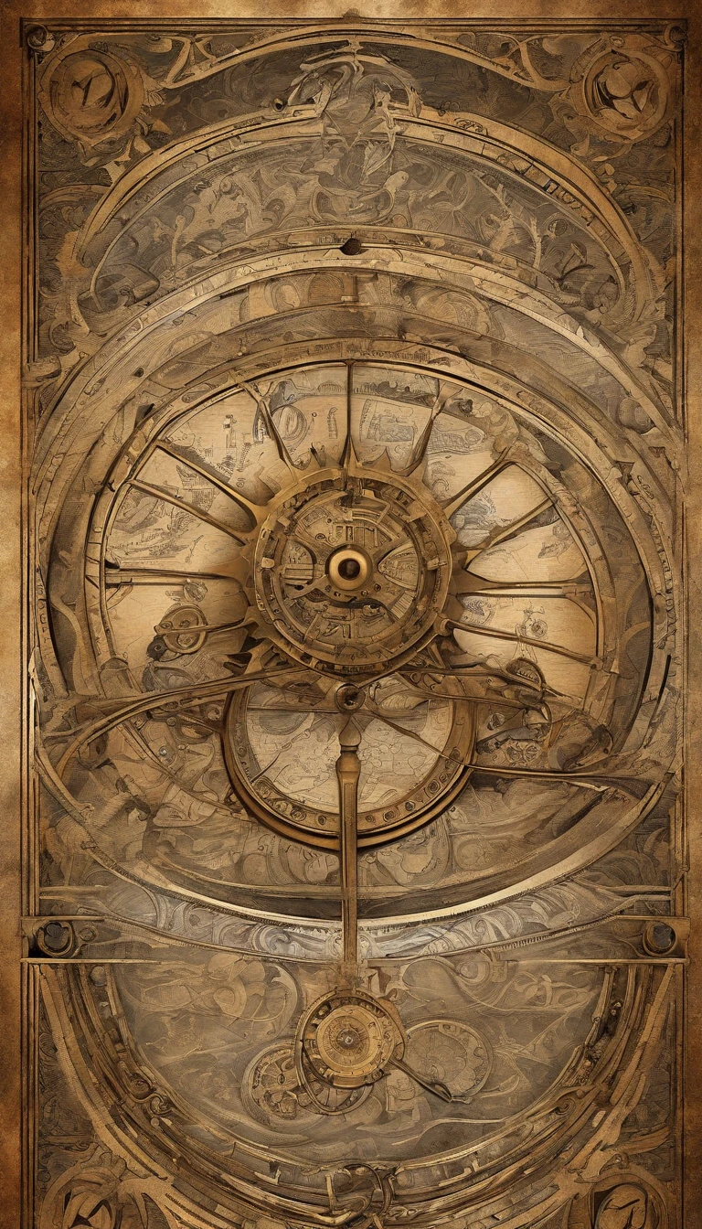 magic cirlcle,estilo de fantasia steampunk, Steampunk art, steampunk digital art, Leonardo da Vinci manuscript,parchment,Magic pattern