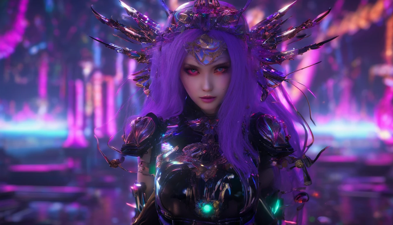 Fantasy Fairy Girl 32K(tmasterpiece,k hd,hyper HD,32K)Long flowing bright purple hair,Autumn Pond,zydink, a color, Fantasy fairy girl(Playful girl), (Silk scarf), Combat posture, looking at the ground, long whitr hair, Floating bright purple, Fire cloud pattern gold tiara, Chinese long-sleeved gold silk garment,Fantasy fairy girl (abstract ink splash:1.2), smoky background,Lotus protector(realisticlying:1.4),Bright purple hair,Smoke on the road,The background is pure, A high resolution, the detail, RAW photogr, Sharp Re, Nikon D850 Film Stock Photo by Jefferies Lee 4 Kodak Portra 400 Camera F1.6 shots, Rich colors, ultra-realistic vivid textures, Dramatic lighting, Unreal Engine Art Station Trend, cinestir 800,Fantasy fairy girl