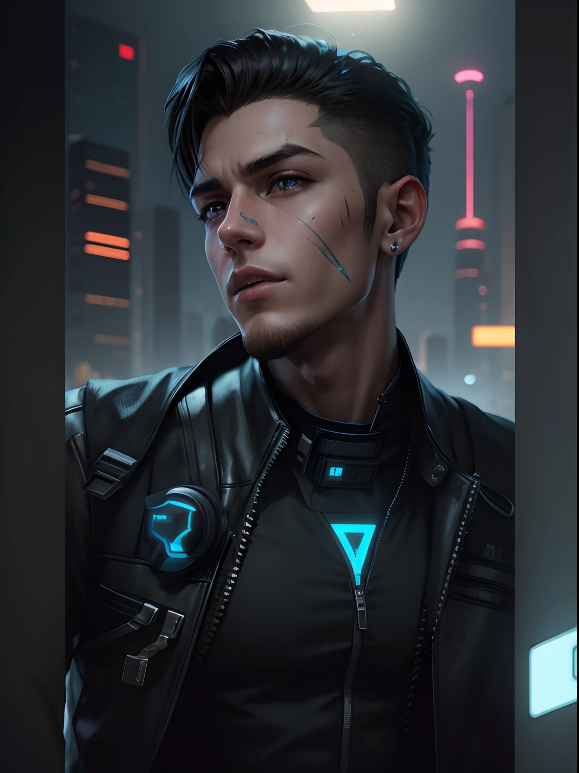 Change cyberpunk handsome young boy, realistic face, 8k, ultra realistic.