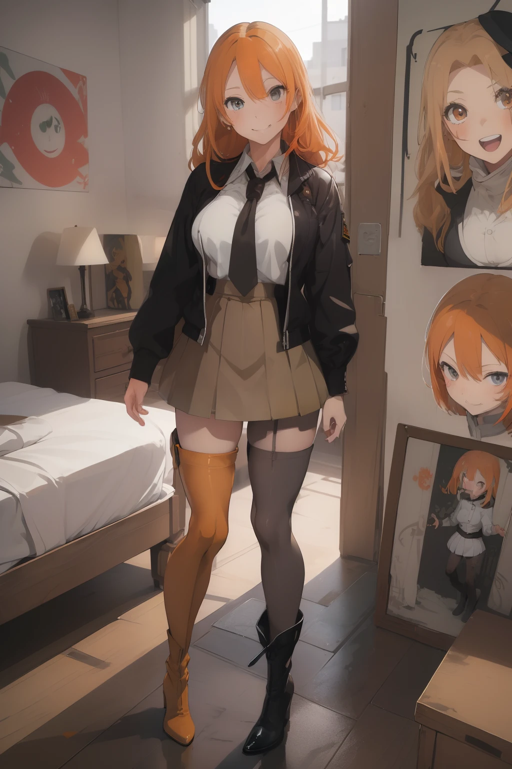 anime, beautiful face, highly detailed face, detailed perfect eyes, perfect hair, perfect lips, perfect hands, accurate hands, perfect legs. highly detailed background, perfect lighting, full body, 1girl, solo, ruby hoshino, ruby, oshi no ko, indoors, black heels, blonde hair, thighhighs, stockings, bedroom, absurdres, high res, ultrasharp, 8K, masterpiece, looking at viewer, (sexy pose:1.2), (full body:1.5), teasing, wearing bra, wearing underwear, in a sexy cheerleading outfit, stockings, wet,