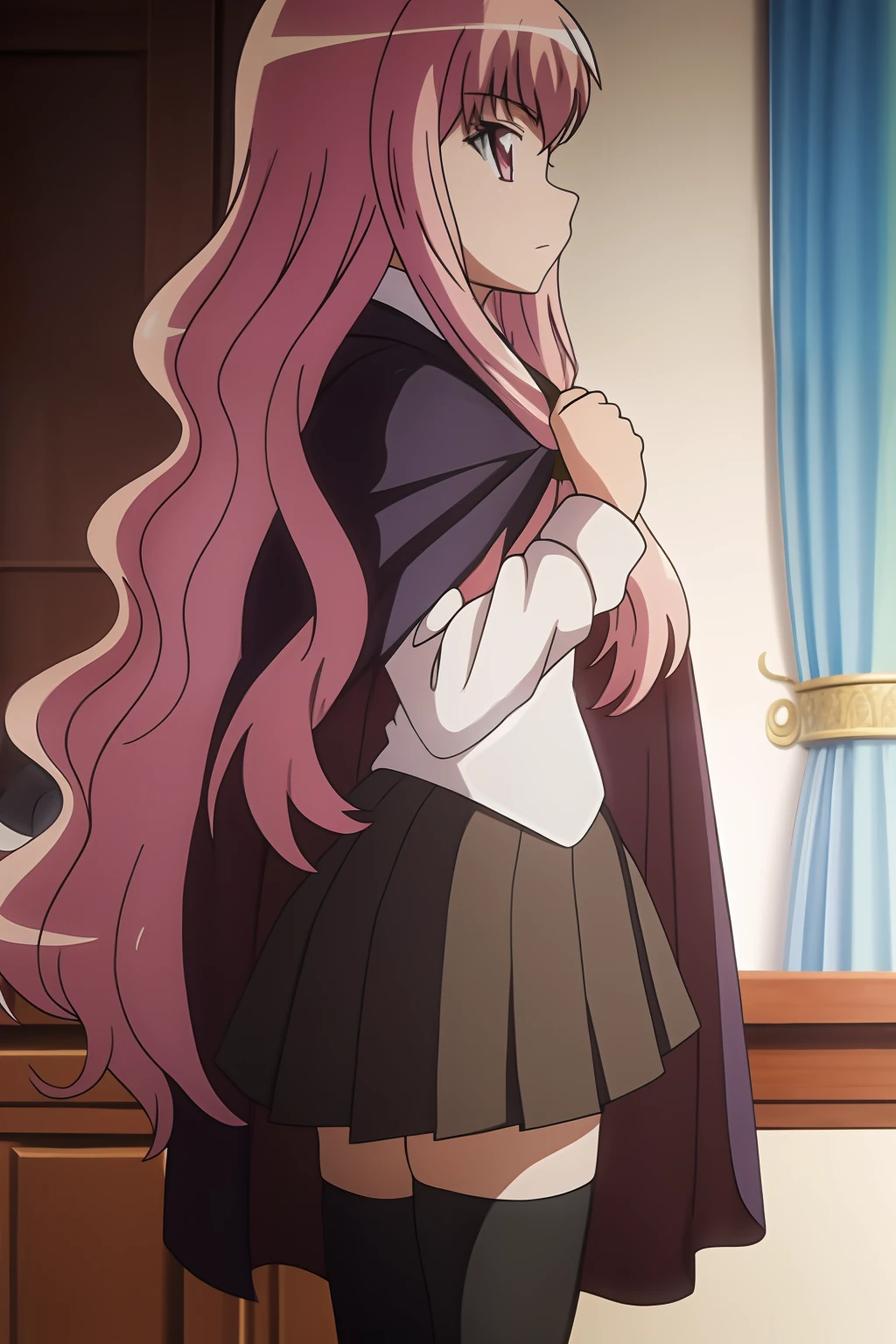 louise francoise le blanc de la valliere
school uniform
cape
black thighhighs