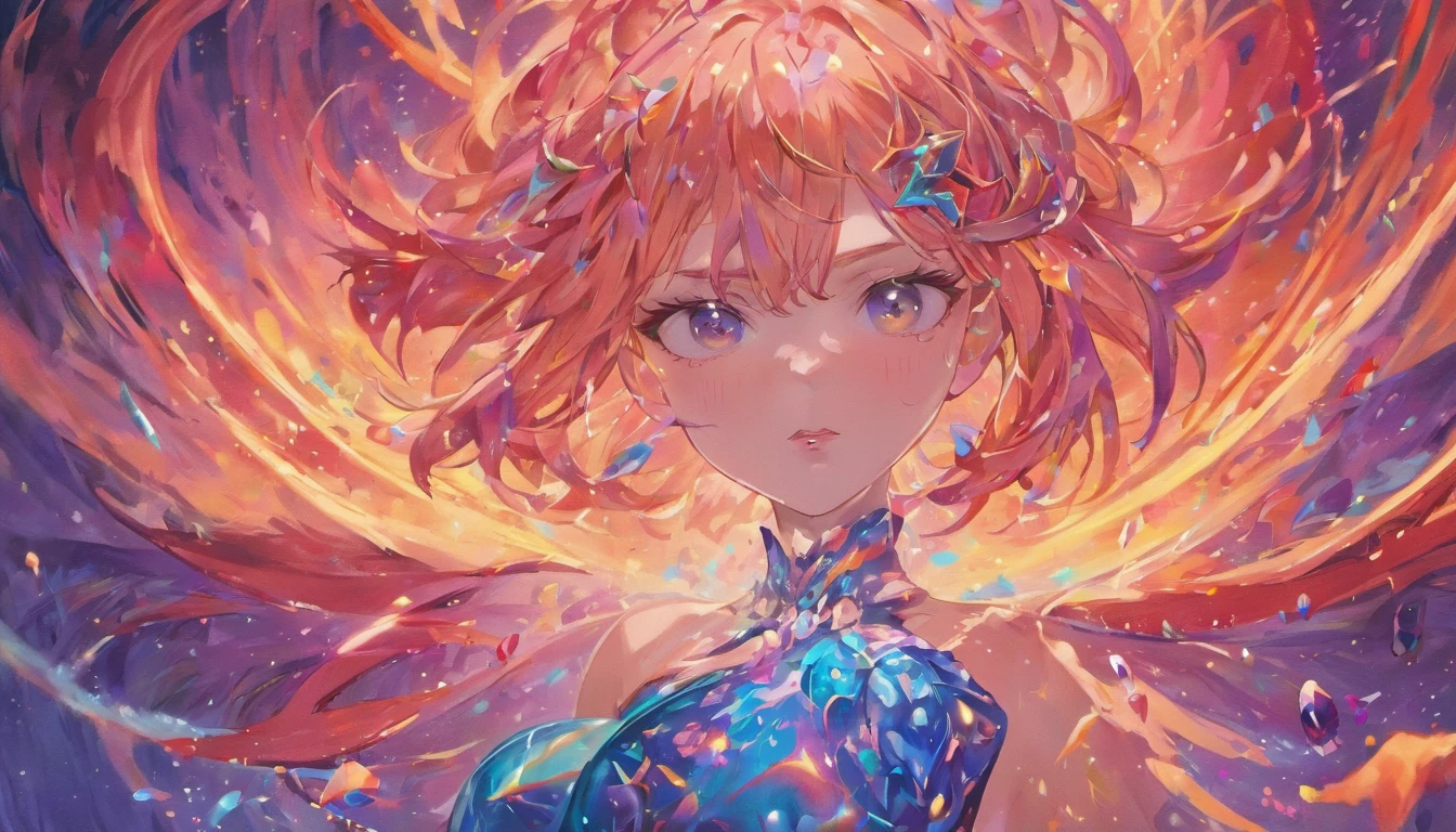 Hyper-detail art abstract photography of liquid desire, The enchanting eye is distributed in detail over the molten statue, asymmetrical, Viscous liquid hair, Colorful exploding lips, Highly refractive skin, Digital painting, Colorful, voluminetric lighting, 8K, author:Cyril Rolando, By Artgerm, trending on artstationh, 16K resolution, 300 dpi, 600 dpi, 4K, contest winner, High definition, Detailed, Realistic, 8K, Ultra HD, High quality,{eyes focus, closeup cleavage,Iridescent pupils}