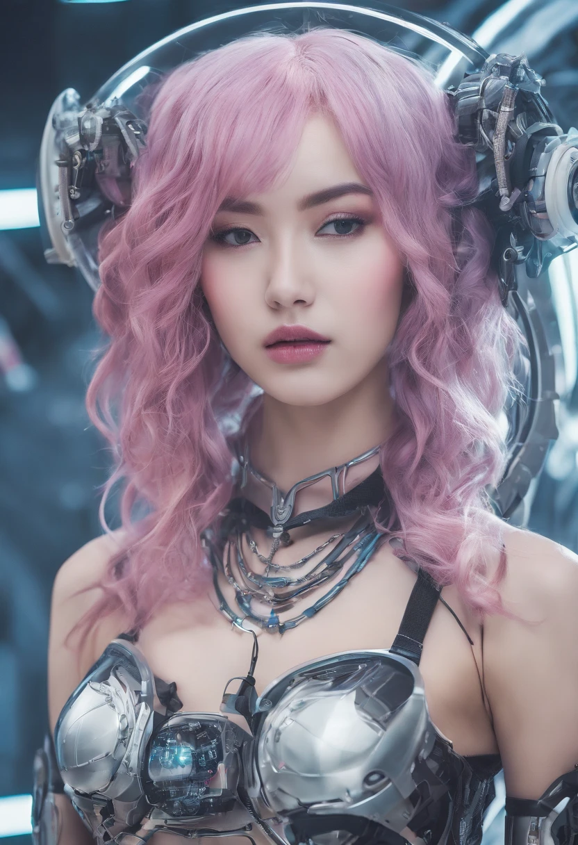 RAW photograph, high quality full length portrait, street fashion photography, RAW photo of a 21 yo woman with unstyled hair, a nymph, dark pink hair, hands on hips, dark make up, small breasts, skin tight sheer see-through crop top and skirt, twin ponytails, choker, stockings. natural pale skin texture, silver necklace, short depth of field, intricate, elegant, detailed textures, sharp focus, bracelets, neck chain, ultra high pixel detail, cinematic, intricate, cinematic light, realistic, movie scene, cinematic, high quality, style, full colors, incredibly detailed, 4k, 8k, detailed skin,
