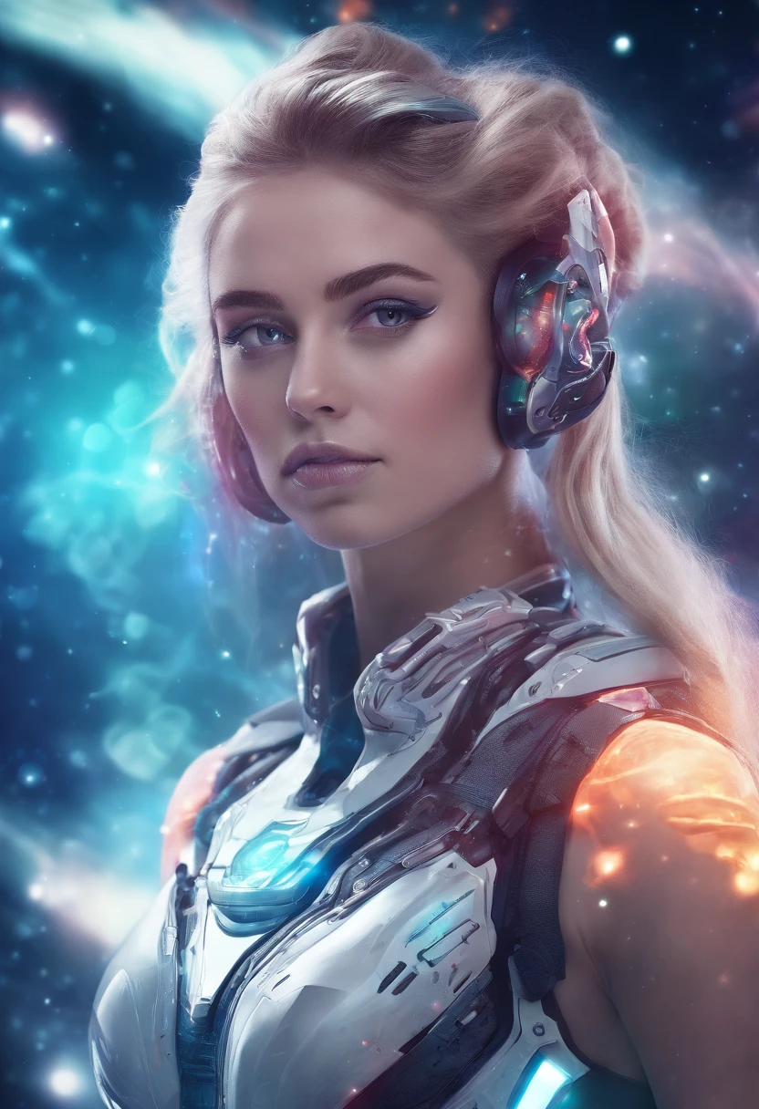 RAW photo of young English woman, color photograph, half body length from waist portrait, ((a realistic photo of a beautiful young 18yo girl)), (Cyber_Girl_V3:0.99), light, ((glowy skin)), looking_at_viewer, (fit body:1.0), sexy, erotic pose, high ponytail, detailed illustration, masterpiece, high quality, realistic, very detailed face,