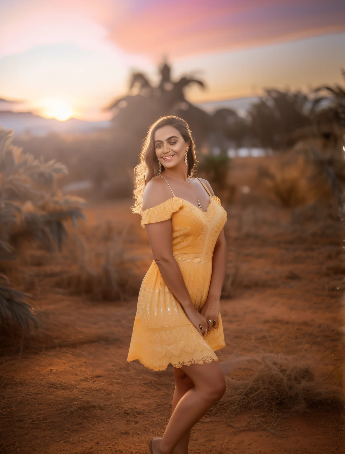 mulher em um vestido amarelo posando para uma foto, luz solar da hora dourada, Tiro na Hora de Ouro, na hora dourada, Hora de Ouro Brilhante, fotografia golden hour, soft golden hour lighting, luz solar dourada, Na hora dourada, Hora de Ouro Retroiluminada, Na hora dourada, Durante a Hora Dourada, golden hour sunset lighting, retrato retroiluminado, banhado em luz dourada