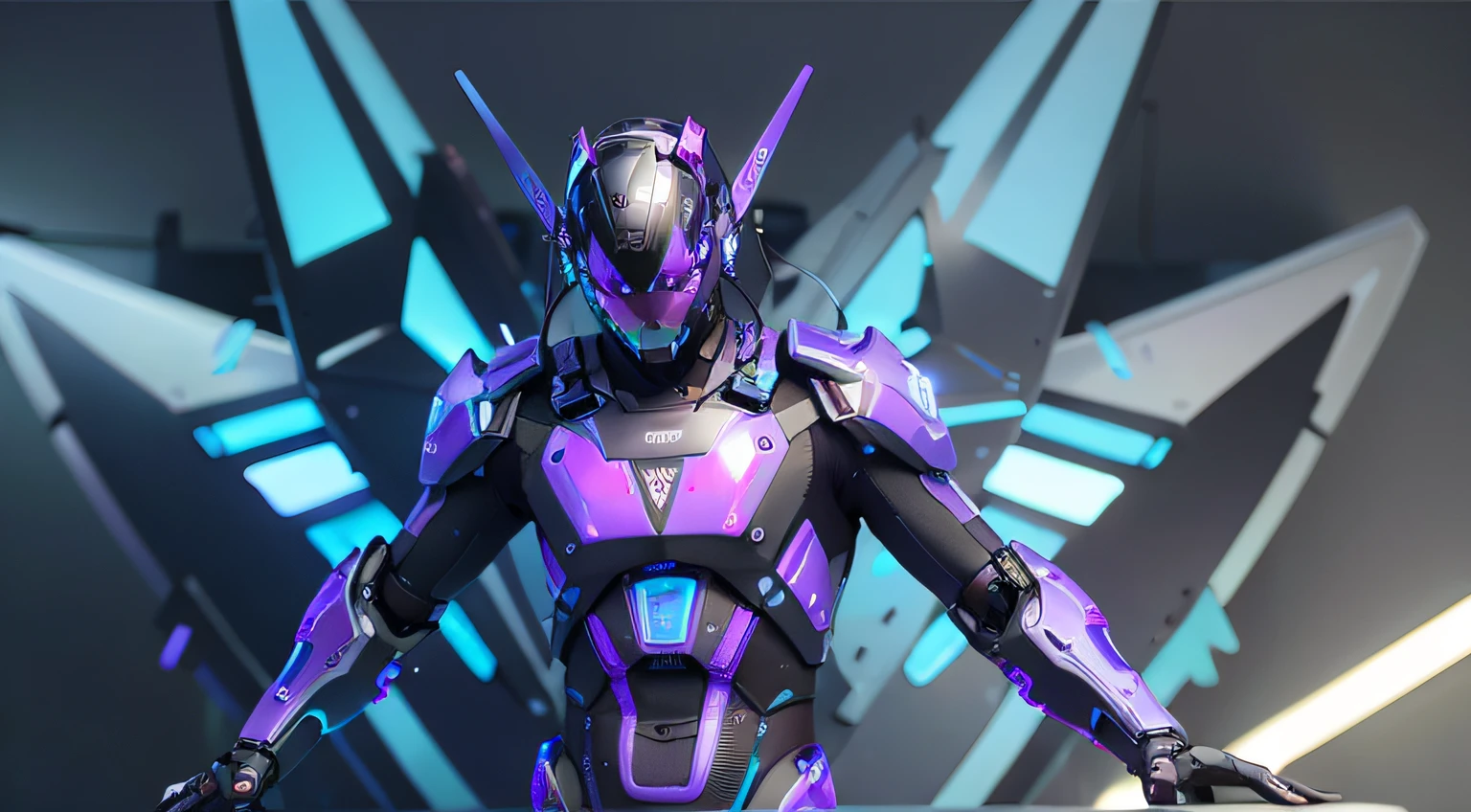 MALE. MAN. MAN. MALE..wings leds, divine paradise. neon blue and Purple butterfly wings leds. heavenly illumination. God. Holy robotic. levitating. Position of god. Deitado na cama. strong, robust and masculine body. fat arms. Position of divinity. Floating. divine statue, pedestal, holy pedestal. levitating. masterpiece, best quality, a close up of a futuristic looking cyborg man with a fantastic cyber helmet head with blue and Purple triangle led lights and a halo, full body, dancing. dance. synthwave ballad. silver pants. wearing a blue and Purple techwear jacket, white church in background. jump, full body, robotic legs. divine statue, pedestal, holy pedestal. neon blue and Purple butterfly wings leds. MASCULINE. MALE MASCULINE. Boy Muscular