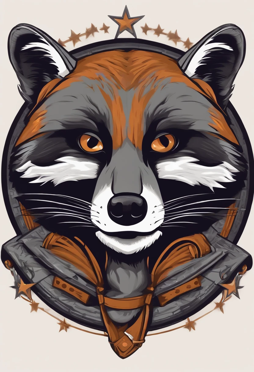 The emblem of the team called dead raccoons, cartoony