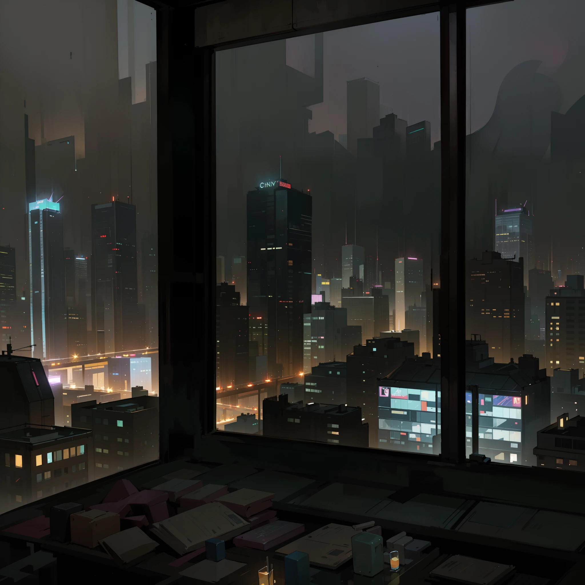 best quality,highres,(realistic,photorealistic:1.37),ultra-detailed,night city,skyscraper window,lights shining through windows,dramatic skyline,vivid colors,cityscape,urban,glowing lights,reflection,modern architecture,abstract shapes,impressive height,illuminated buildings,beautifully lit streets,metro area,neon signs,traffic motion blur,contrast between light and dark,nighttime atmosphere,hustle and bustle,energetic,metropolitan life,city lights sparkling,shadows and highlights,moonlit sky,steel and glass,reflection of moon on buildings,tall buildings reaching for the sky,urban jungle.