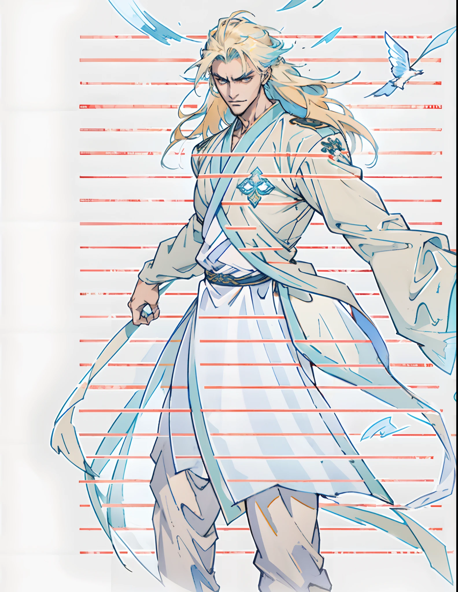 A man with disheveled long hair, a cascade of unruly locks, a handsome countenance, a carefree expression, tall and slender, wears a light-colored Chinese-style undershirt, over which he layers a loose dark-colored long daoist robe, long and wide sleeves, wears dark pants, surrounded by colorful clouds and mist, stands amidst a colorful sea of clouds and mist, this character embodies a finely crafted fantasy-style Chinese martial artist character in anime style, characterized by an exquisite and mature manga illustration art style, high definition, best quality, highres, ultra-detailed, ultra-fine painting, extremely delicate, professional, anatomically correct, symmetrical face, extremely detailed eyes and face, high quality eyes, creativity, RAW photo, UHD, 8k, Natural light, cinematic lighting, masterpiece:1.5