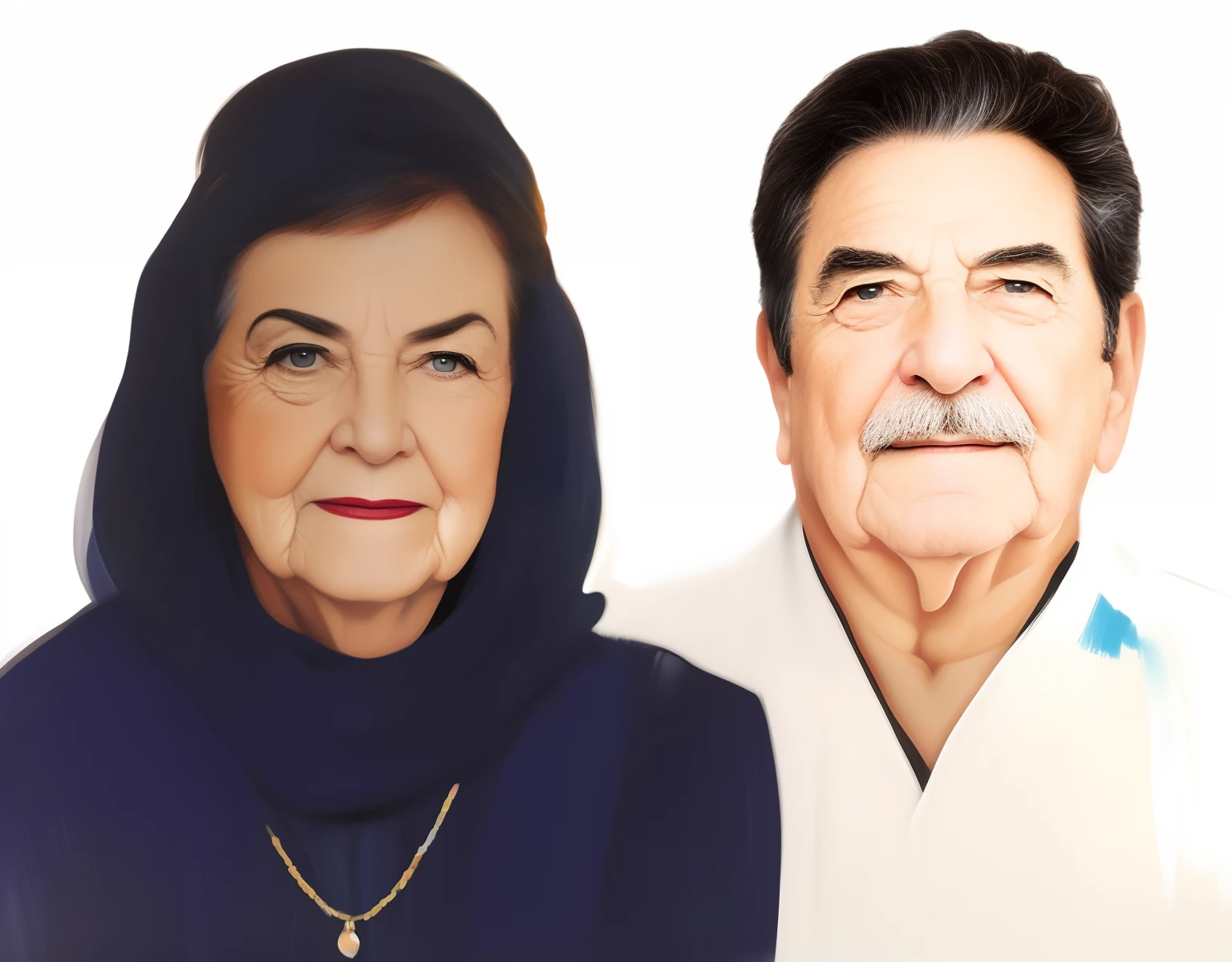 scenecy: casal de idosos, 80 anos, Fala bem-humorada. estilo de pintura: "impressionismo", com cores vibrantes bem definidas em 8K. Paint in such a way that characters are easily recognizable and reveal the perfection of the characters' facial expressions.