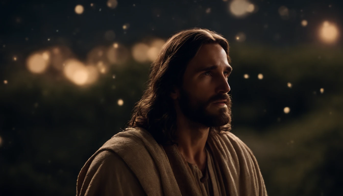 Jesus Christ Looking at the Night Sky