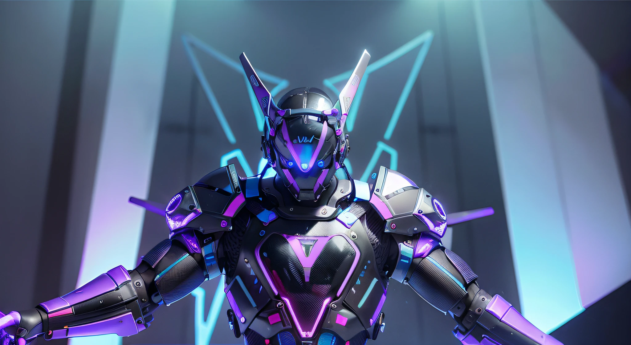 MALE. MAN. MAN. MALE..wings leds, divine paradise. neon blue and Purple butterfly wings leds. heavenly illumination. God. Holy robotic. levitating. Position of god. Deitado na cama. strong, robust and masculine body. fat arms. Position of divinity. Floating. divine statue, pedestal, holy pedestal. levitating. masterpiece, best quality, a close up of a futuristic looking cyborg man with a fantastic cyber helmet head with blue and Purple triangle led lights and a halo, full body, dancing. dance. synthwave ballad. silver pants. wearing a blue and Purple techwear jacket, white church in background. jump, full body, robotic legs. divine statue, pedestal, holy pedestal. neon blue and Purple butterfly wings leds. MASCULINE. MALE MASCULINE. Boy Muscular