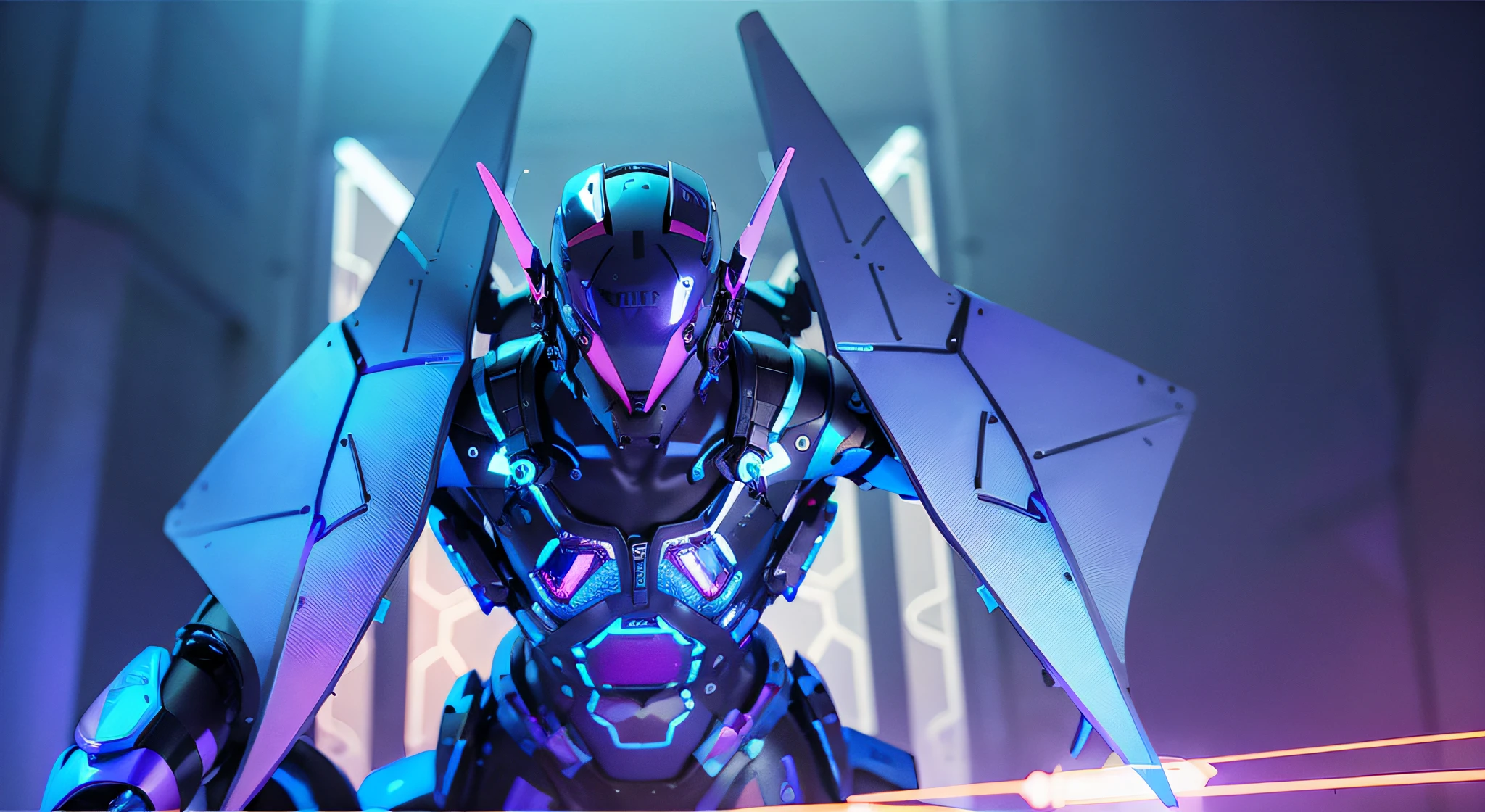 MALE. MAN. MAN. MALE..wings leds, divine paradise. neon blue and Purple butterfly wings leds. heavenly illumination. God. Holy robotic. levitating. Position of god. Deitado na cama. strong, robust and masculine body. fat arms. Position of divinity. Floating. divine statue, pedestal, holy pedestal. levitating. masterpiece, best quality, a close up of a futuristic looking cyborg man with a fantastic cyber helmet head with blue and Purple triangle led lights and a halo, full body, dancing. dance. synthwave ballad. silver pants. wearing a blue and Purple techwear jacket, white church in background. jump, full body, robotic legs. divine statue, pedestal, holy pedestal. neon blue and Purple butterfly wings leds. MASCULINE. MALE MASCULINE. Boy Muscular