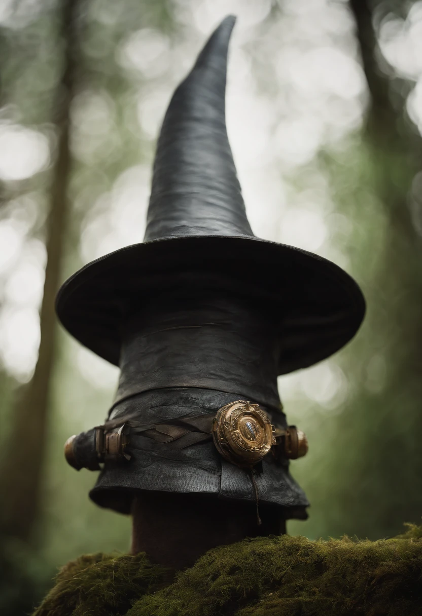wizard android, robotic face, wizard's hat, as photo from the future, fairytale movie, cinematic photography, film grain overlay, by Ernst Haas