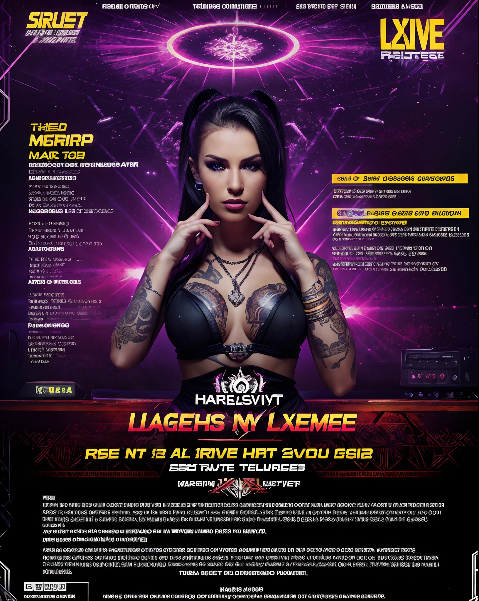 a musical ilegal UV extereme hardstyle  rave   Flyers  info  with list of  hardstyle artists names