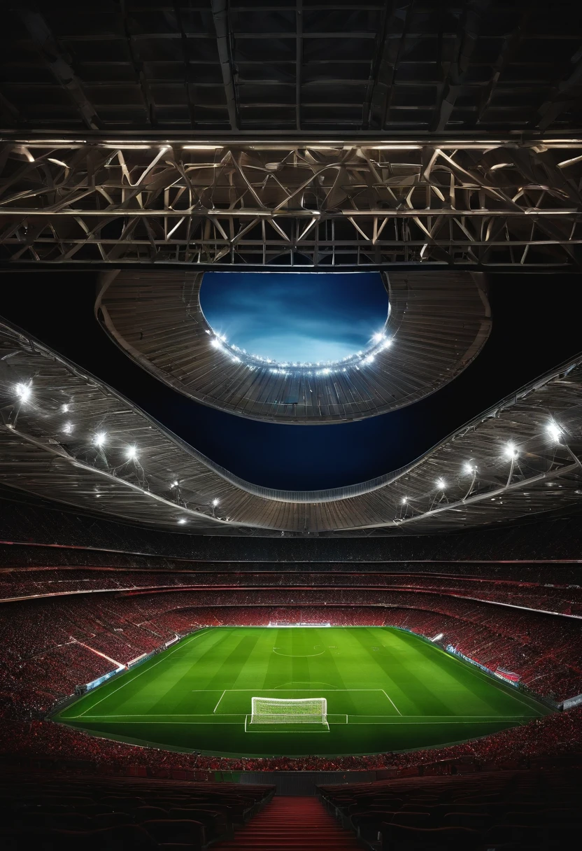 full soccer stadium at night