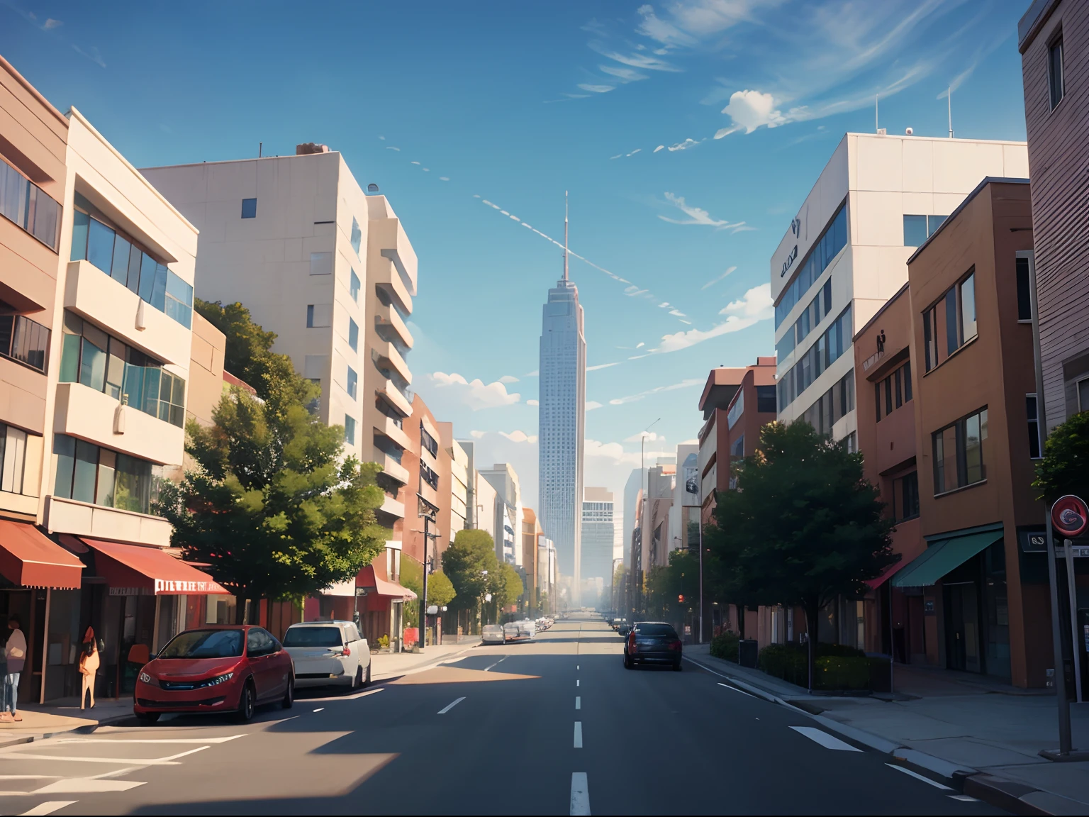 A suburban city during day time, no humans or cars in the picture,