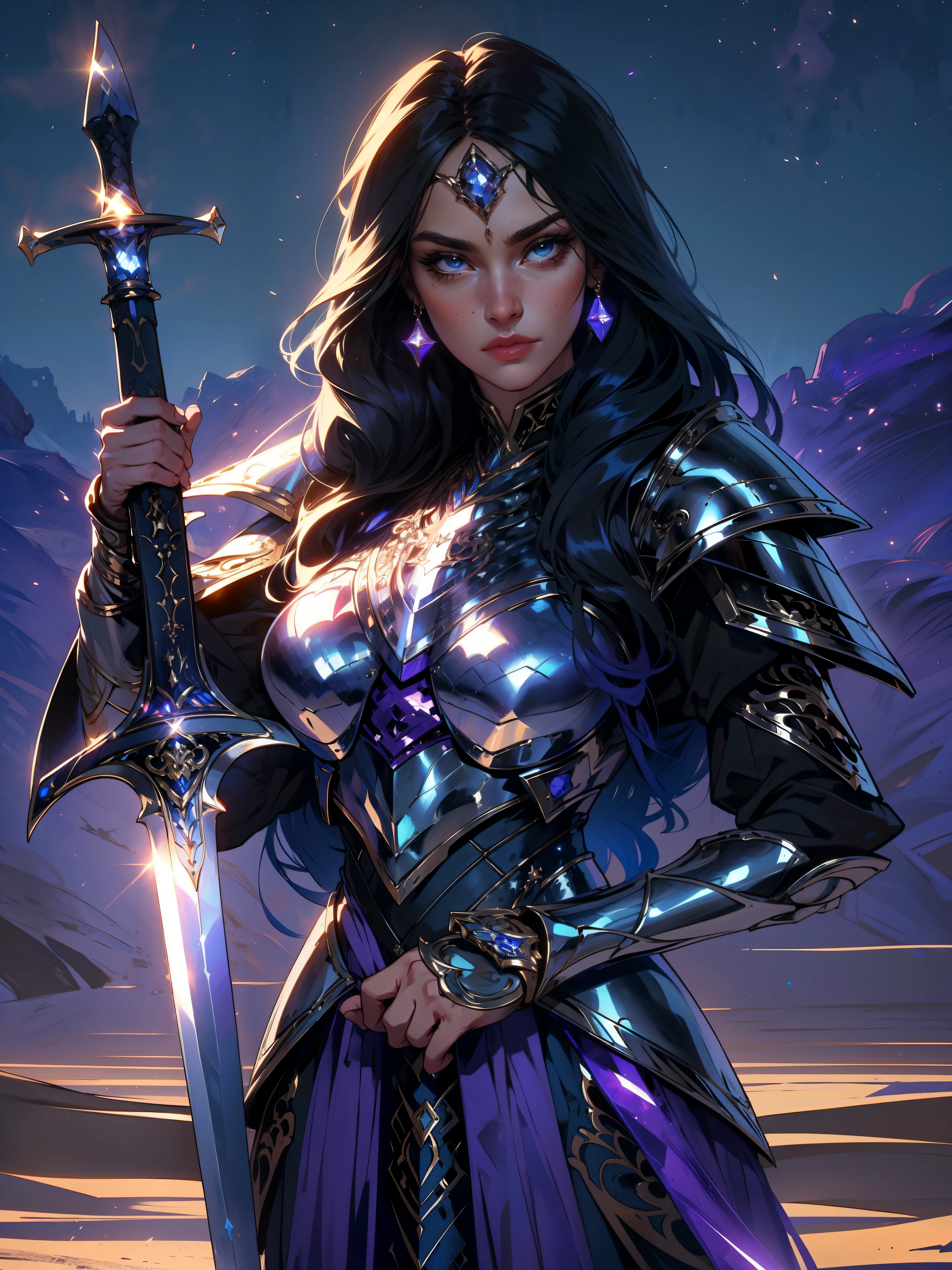 (hand gripping sword handle)