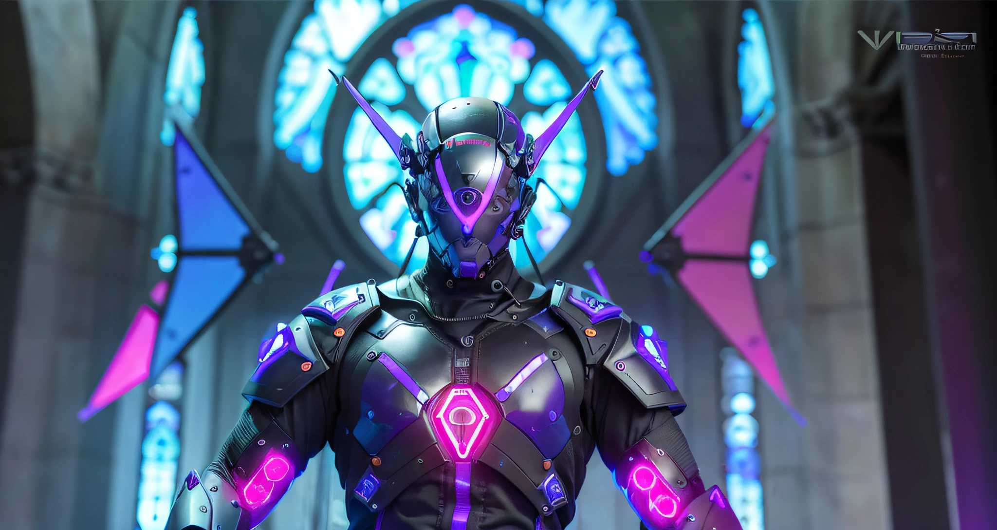 MALE. MAN. MAN. MALE..wings leds, divine paradise. neon blue and Purple butterfly wings leds. heavenly illumination. God. Holy robotic. levitating. Position of god. Deitado na cama. strong, robust and masculine body. fat arms. Position of divinity. Floating. divine statue, pedestal, holy pedestal. levitating. masterpiece, best quality, a close up of a futuristic looking cyborg man with a fantastic cyber helmet head with blue and Purple triangle led lights and a halo,statue of saint, statue in church. statues in church, a pedestal with a cyborg saint. A Cyborg Male Saint. a church chapel with saint. wearing a blue and Purple techwear jacket, white church in background. jump, full body, robotic legs. divine statue, pedestal, holy pedestal. neon blue and Purple butterfly wings leds. MASCULINE. MALE MASCULINE. Boy Muscular. statue of saint, statue in church. statues in church, a pedestal with a cyborg saint. A Cyborg Male Saint. a church chapel with saint.