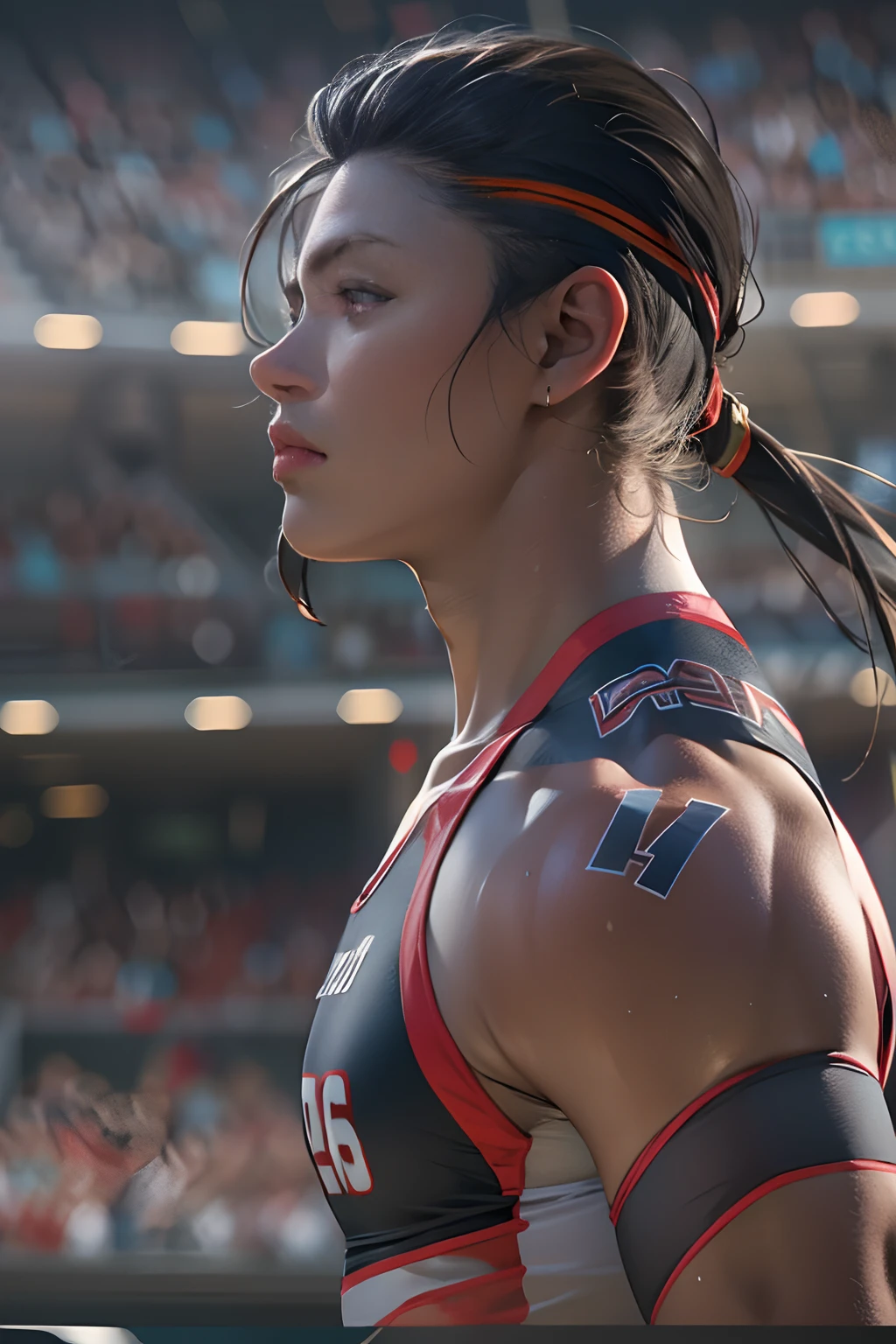 1 Athlete,Arena,Instant sprints,anatomy correct,The composition is reasonable,tmasterpiece,high qulity,16k,UHD resolution