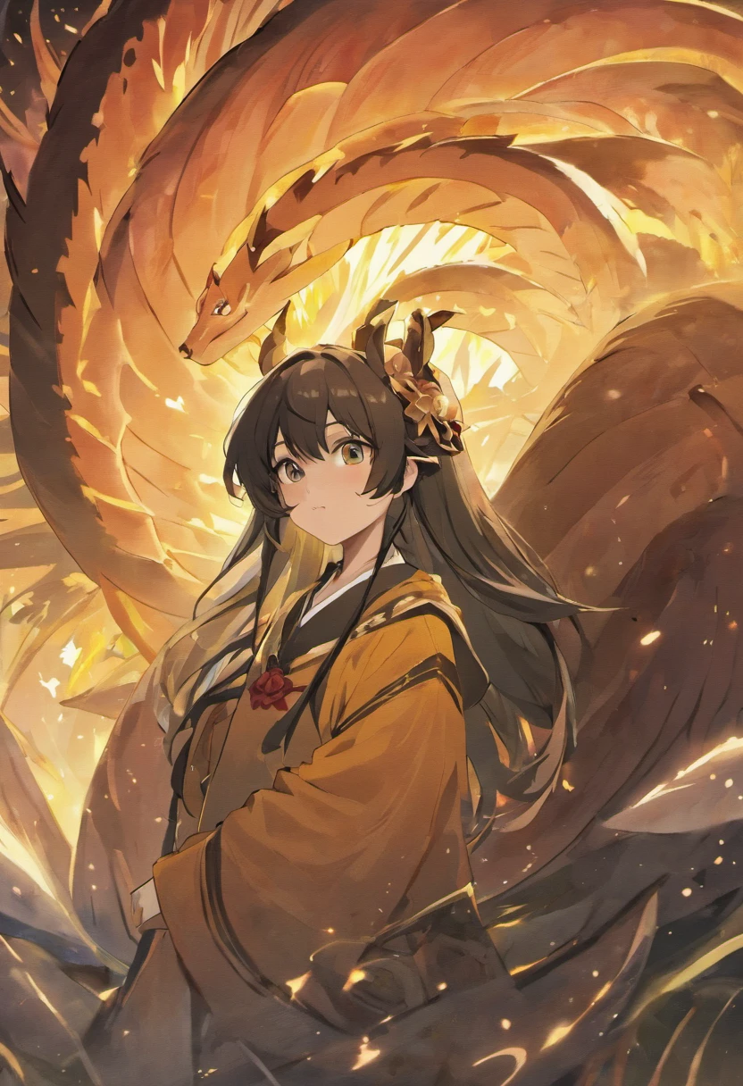 This is a surreal 32K China、Portrait of the mythical beast ，Capture every pore and texture with delicate texture and form，A huge wild boar with golden stripe，Contrast with the surrounding landscape，（（Super massive）），green color，In the background are the sky，huge tusks，Unreal Engine5，Dreamy scenes，Shocking。