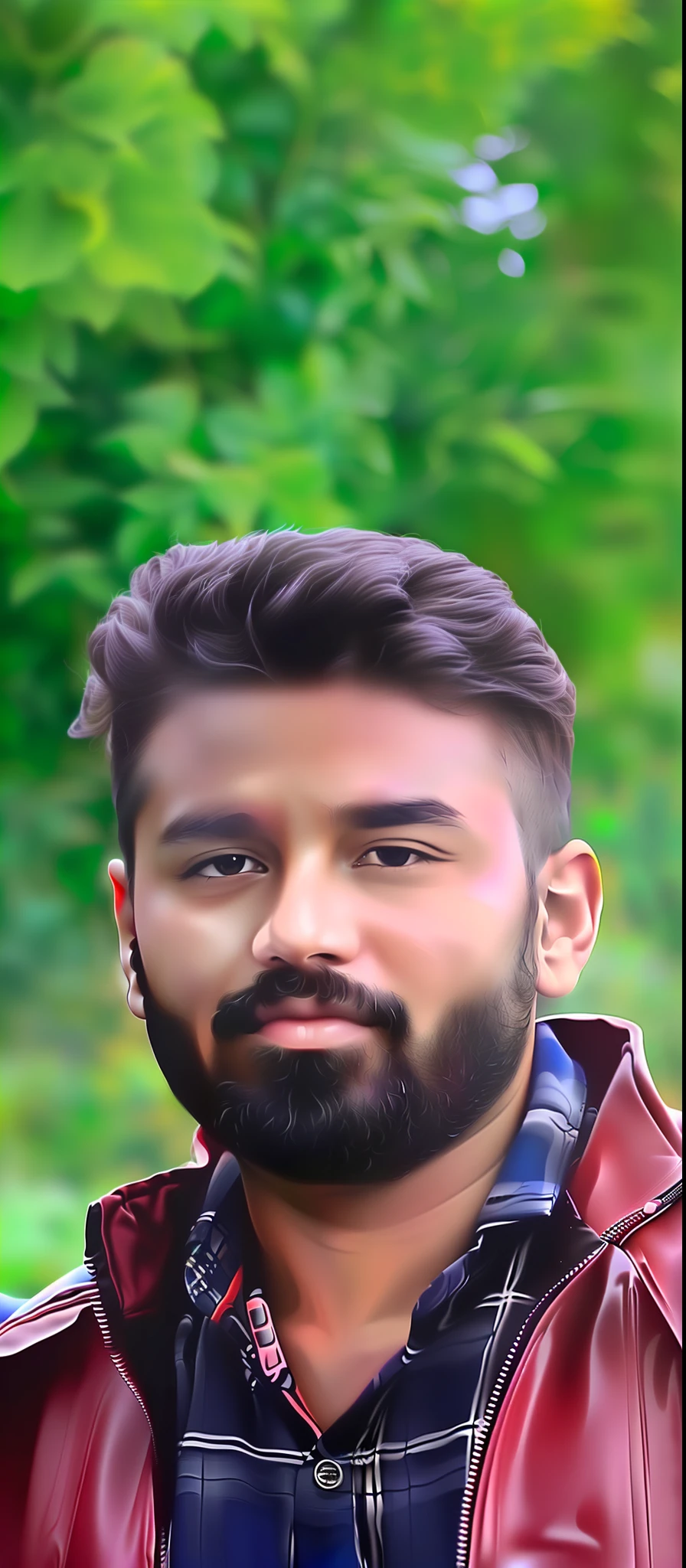 Oil painting change baground realistic image