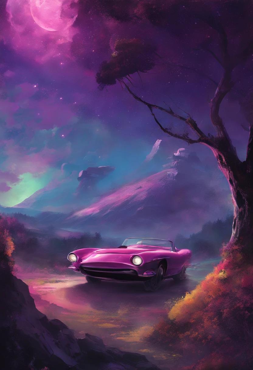 Cielo Profundo, Colores Morados de fondo, Ambiente Mistico, Atmosfera Romantica --auto