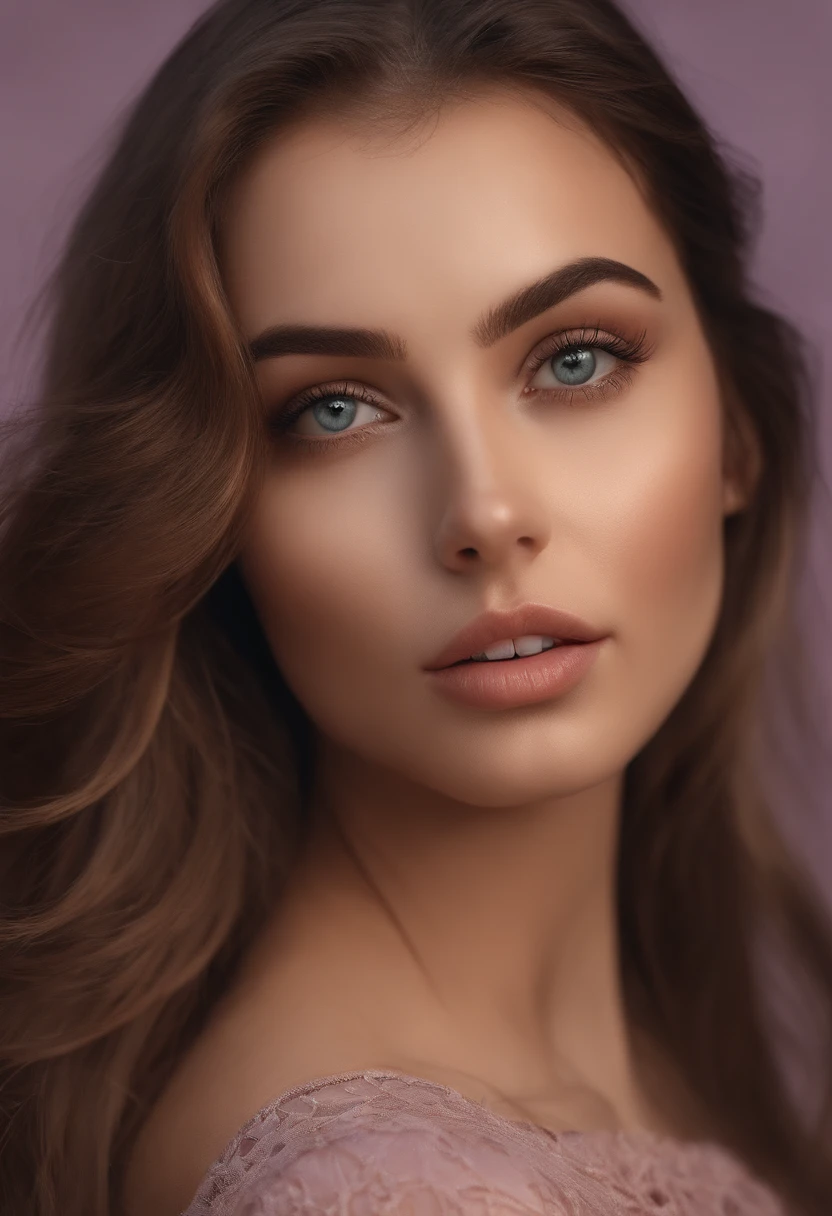 arafed woman fully , girl with brown eyes, ultra realistic, meticulously detailed, portrait sophie mudd, brown hair and large eyes, selfie of a young woman, dubai eyes, violet myers, without makeup, natural makeup, looking directly at the camera, face with artgram, subtle makeup,