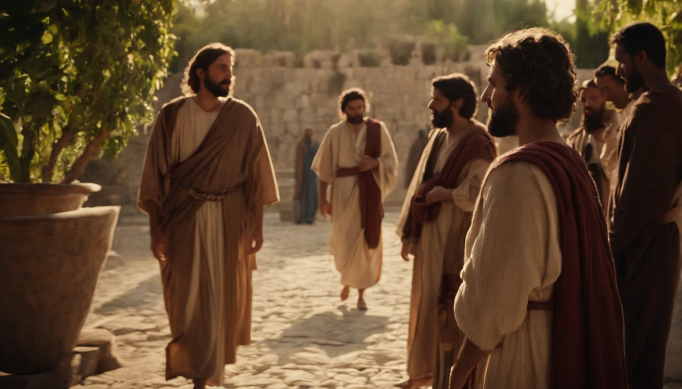 Jesus Christ in capernaum with the disciples