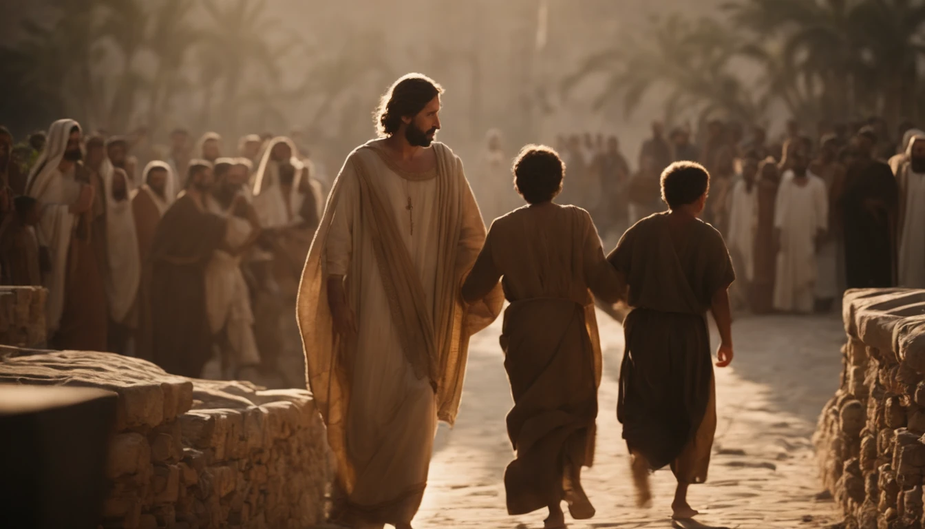 Jesus Christ in capernaum with the disciples
