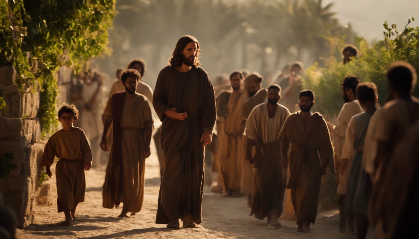 Jesus Christ in capernaum with the disciples