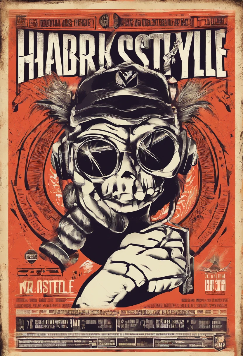 a musical ilegal UV extereme hardstyle rave Flyers info with list of hardstyle artists names