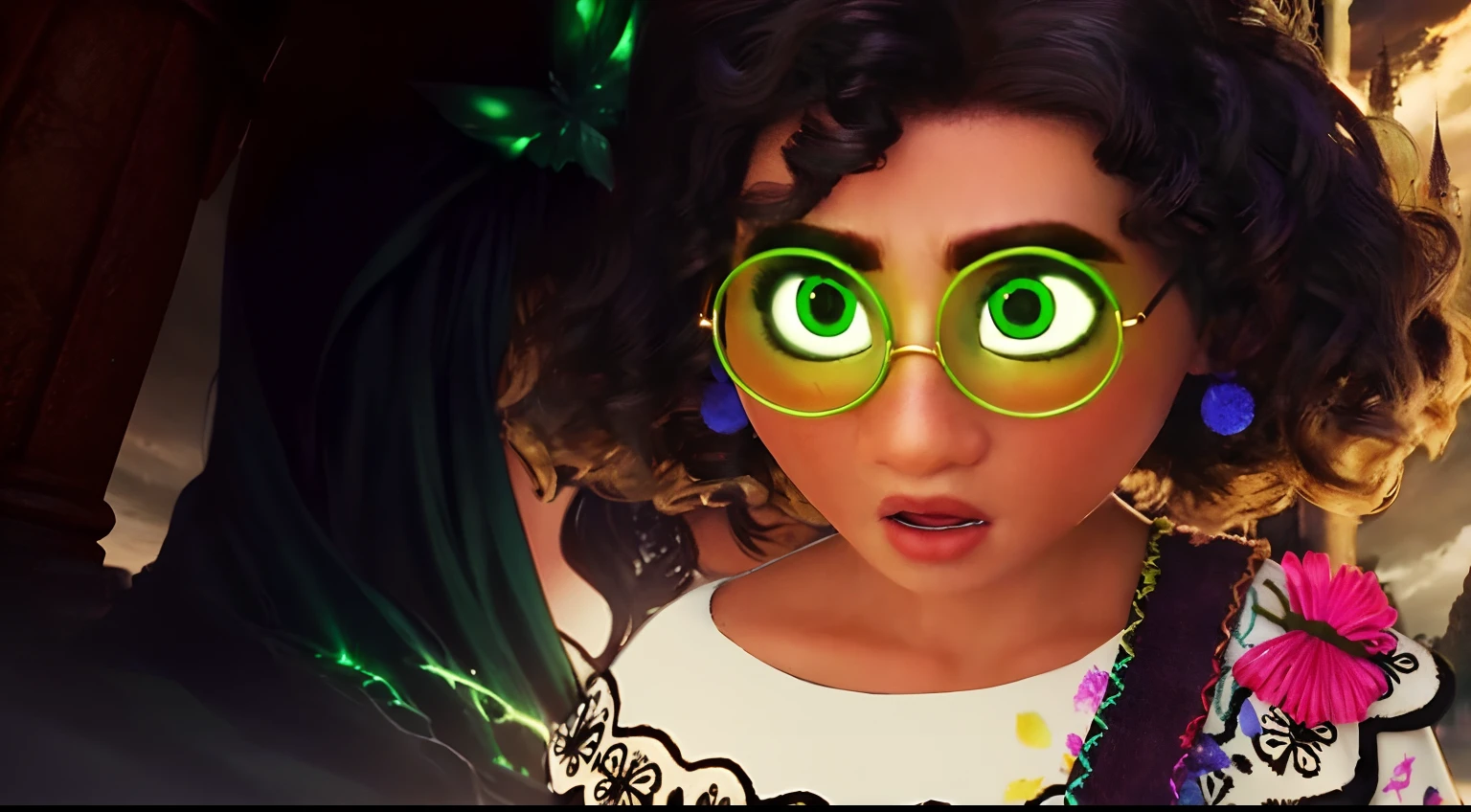 encanto movie, fantasy, green, background green fantasy, mistery, castle