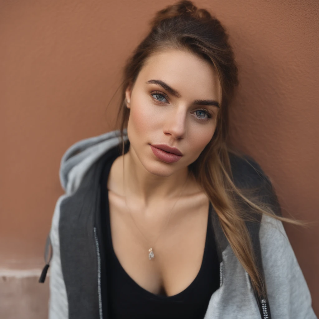 ultra face close up, face up,1Girl 18 years old, nur, Lange Haare, Blick auf den Betrachter, blonde hair, blaue Augen, Schmuck, Halskette, schulterfrei, pullover, lips, realistisch, Nase, Flirten mit der Kamera, close up shot, realism, detailed eyes, skin imperfection, fine small freckles, natural, without reflection and shadow on the face, without glare, ultra high face texture, colours, realism, 8K, natural, big lips, full lips, hyper detailed photo, photorealistic