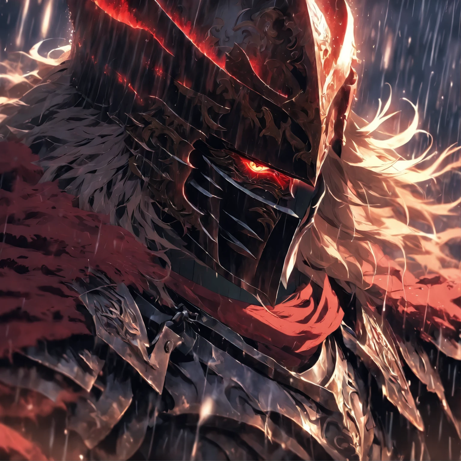 a close up of a person holding a sword in the rain, blood knight, fantasy knight, 8k high quality detailed art, badass anime 8 k, from arknights, evil knight, gothic knight, dark souls art style, arknights, fallen knight, knight armored in red, 4k fantasy art, epic fantasy digital art style, 8k fantasy art