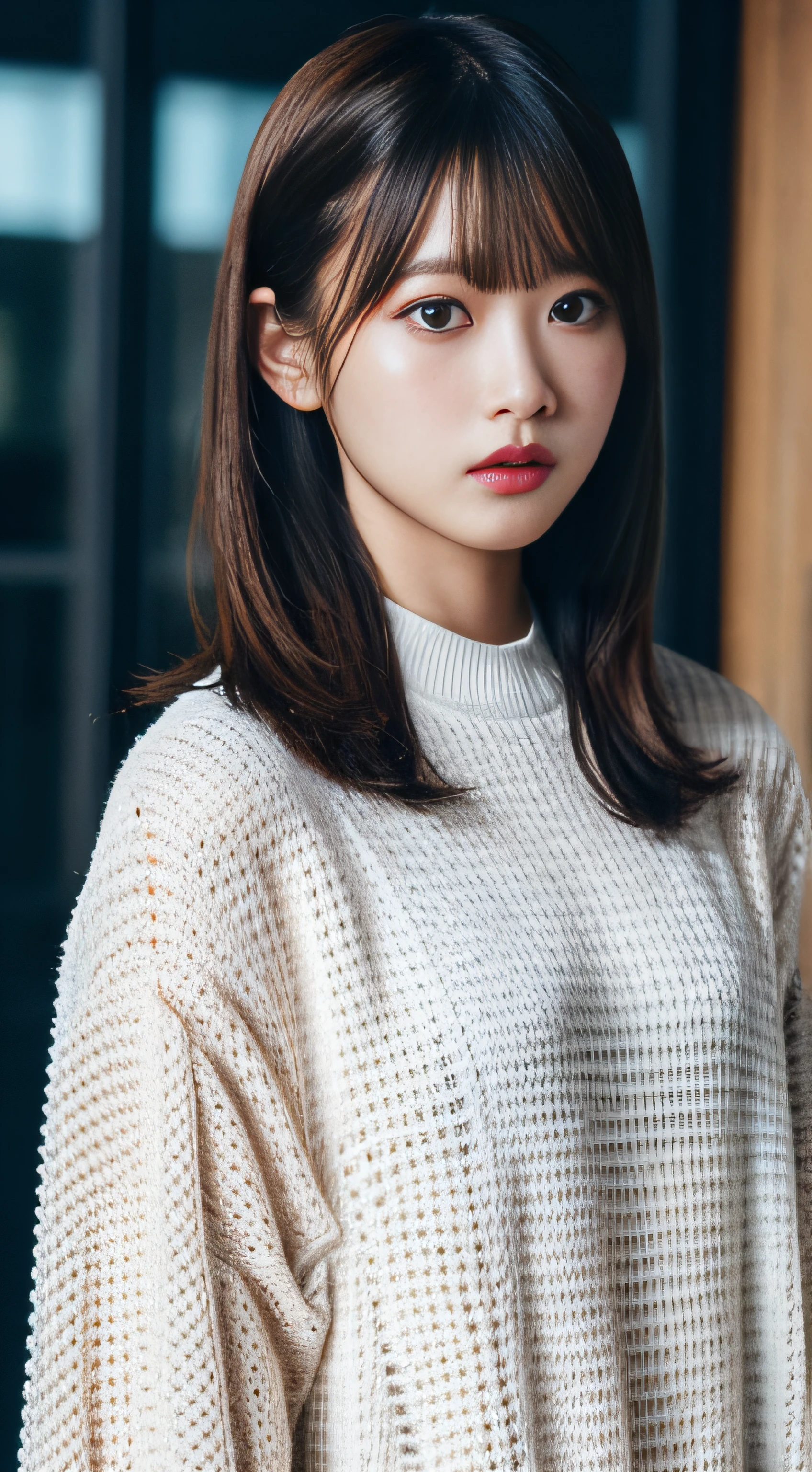(NSFW:1.5), (NSFW:1.5), NSFW, SFW,8K、Raw photography、top-quality、,Full body portrait:2.0、medium distance shot、White rough woven sweater dress、Mini One Piece、(Composition from the knee up:1.2)、32K、ultra res、fully body photo:2.0, is standing:2.0、Best Quality, Raw photo, Photorealistic,Full body portrait:2.0、rialistic photo、(Small breasts:1.2), (skinny body), street corner、Crowds, Ginza、Full body, Looking at the camera、a beauty girl, Cute, length hair, depth of fields, High resolution, Ultra Detail, Fine detail, Highly detailed, Highly detailed eyes and face, Sharp pupils, Realistic pupils, Sharp Focus, softlighting
