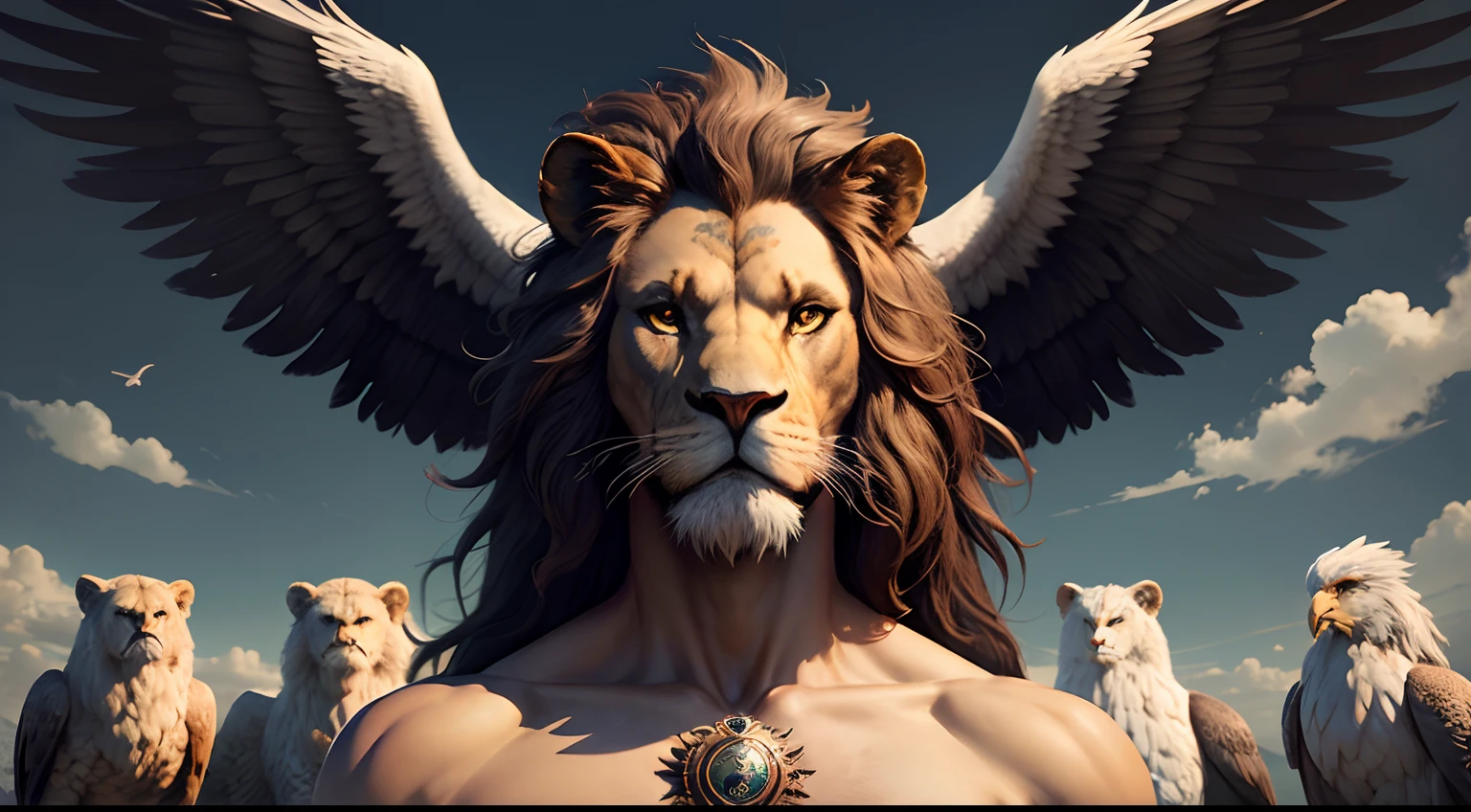 These beings had wings and faces with the appearance of man, lion, ox and eagle.