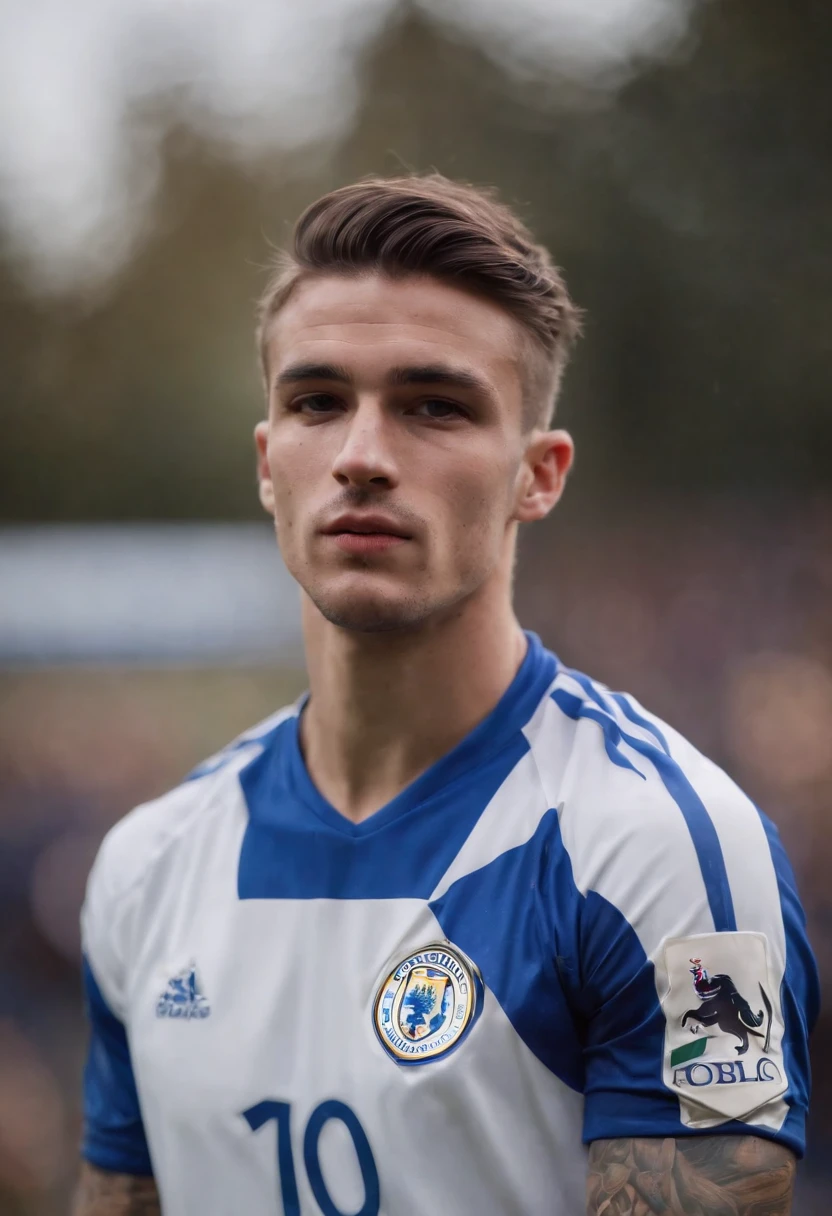 Homem Soccer player Inglaterra, 20 anos, todo tatuado, in Leicester city