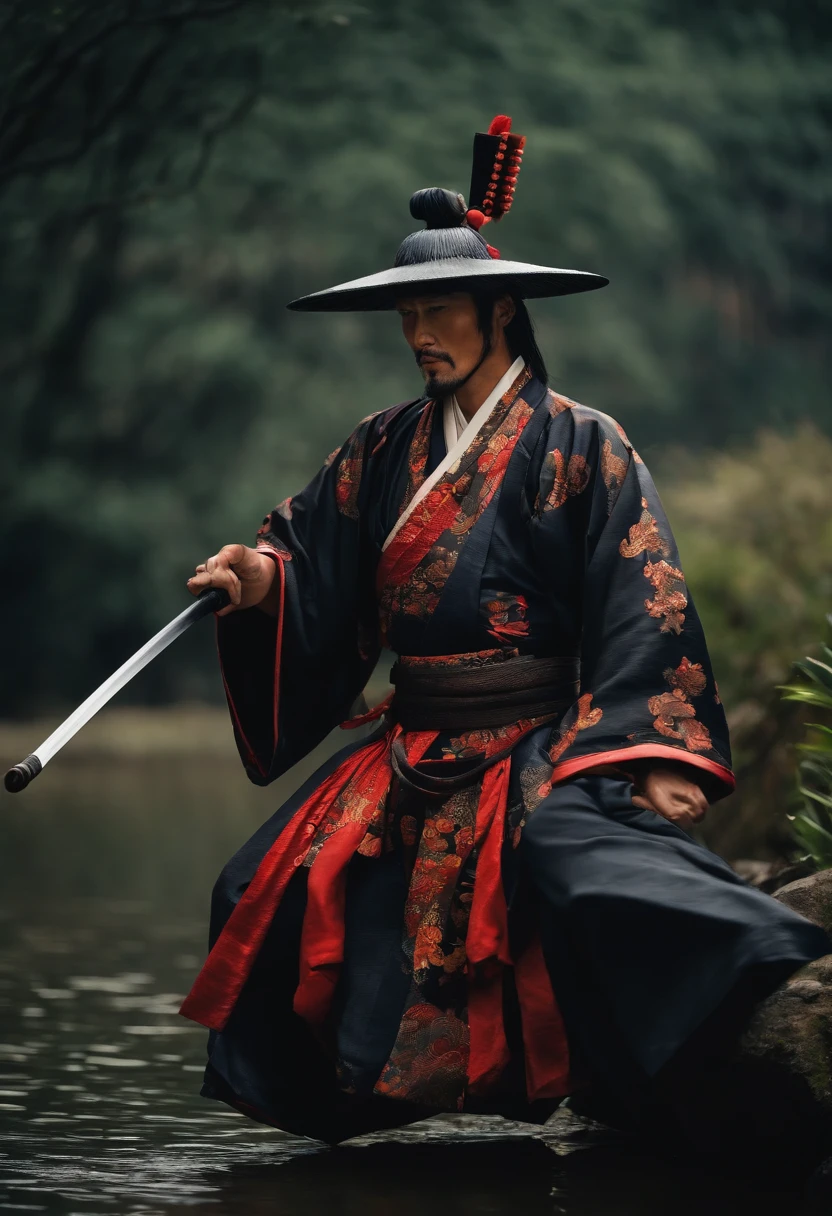 Um Samurai virtuoso, perdido no tempo em um mundo de desordem; where principles, Values and good customs no longer exist and are no longer honors. sad and lonely, Living by Your Moral Code, He follows the walk with his shoulders girded in a deep spiritual depression