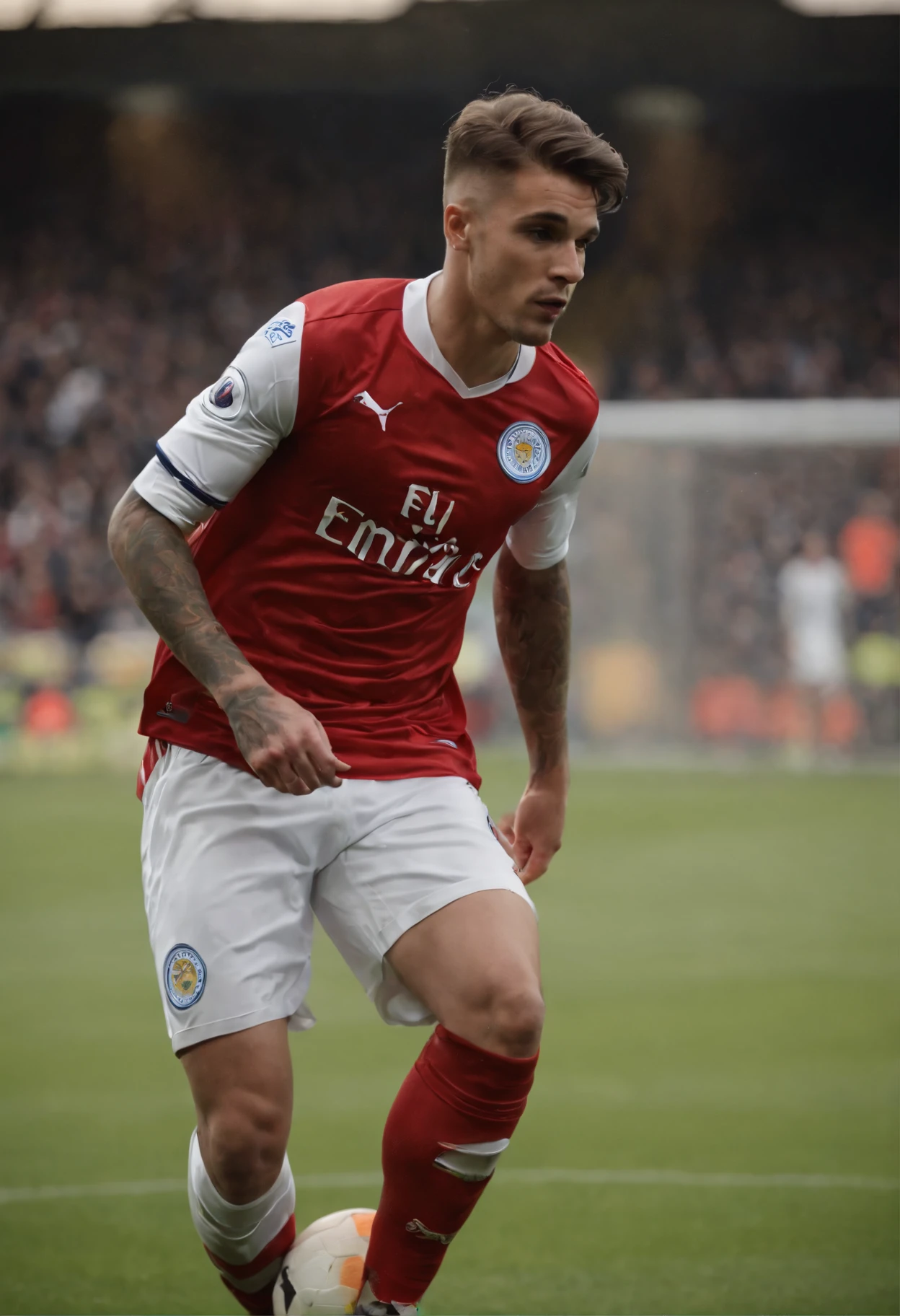 Homem Soccer player Inglaterra, 20 anos, todo tatuado, in Leicester city