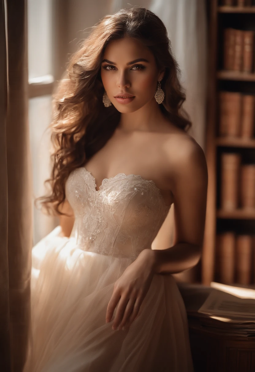 romantic steampunk style, masterpiece, full color photo, best quality, 8k, artstation, sharp focus, ultrarealistic, high details, raw photo, undercut hair, freckles, glass dress, amazing body, pronounced feminine feature, (redhead:0.4), (photorealistic:1.3), (highest quality:1.3), (film grain:1.3), ( world's best photography:1.3), (professional Photo:1.3), (detailed details:1.3), (cinematic light:1.3), ( cinematic color:1.3), maximum depth of field, film photography, ( intricate details:1), (hyperdetailed:1), (((SFW)))