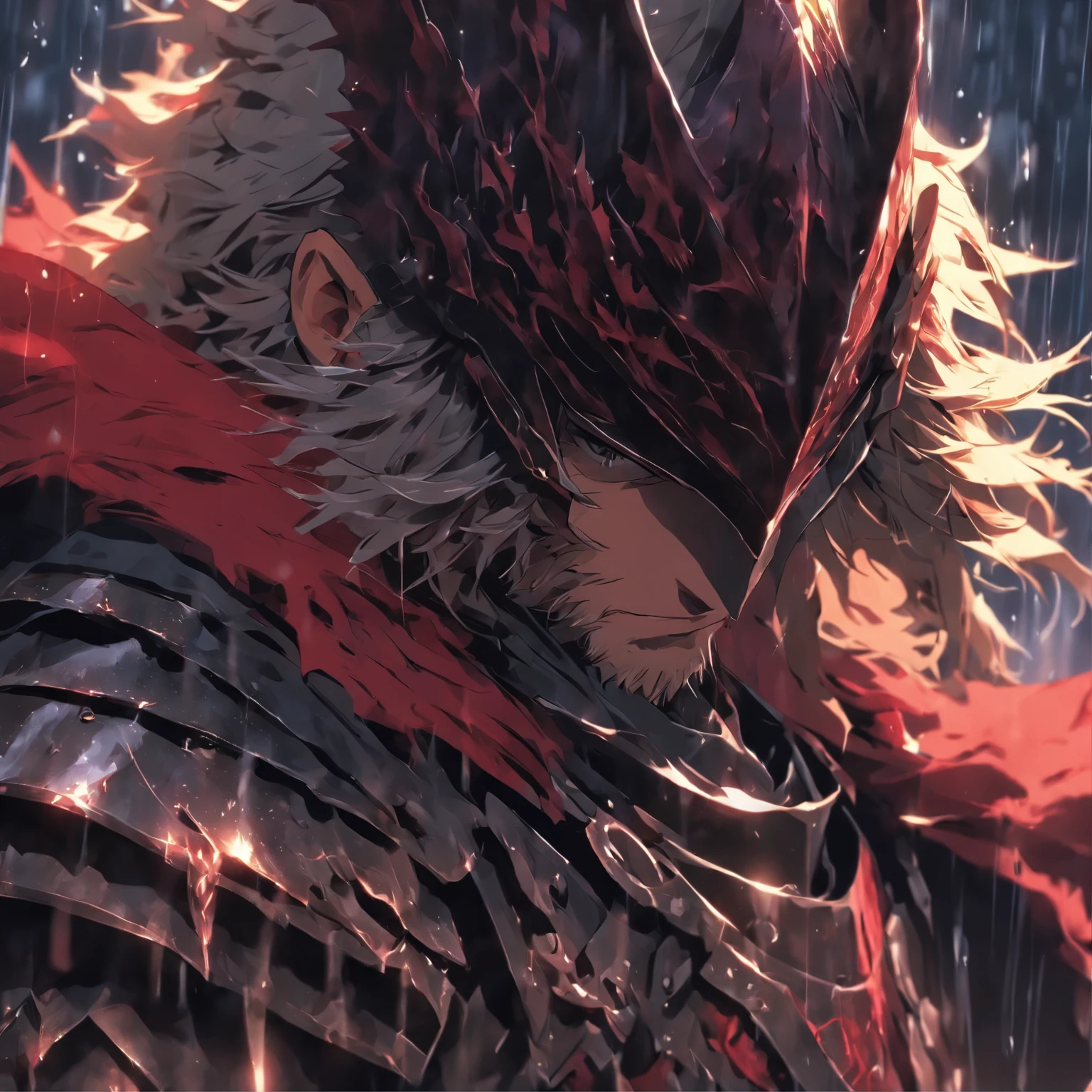 a close up of a person holding a sword in the rain, blood knight, fantasy knight, 8k high quality detailed art, badass anime 8 k, from arknights, evil knight, gothic knight, dark souls art style, arknights, fallen knight, knight armored in red, 4k fantasy art, epic fantasy digital art style, 8k fantasy art